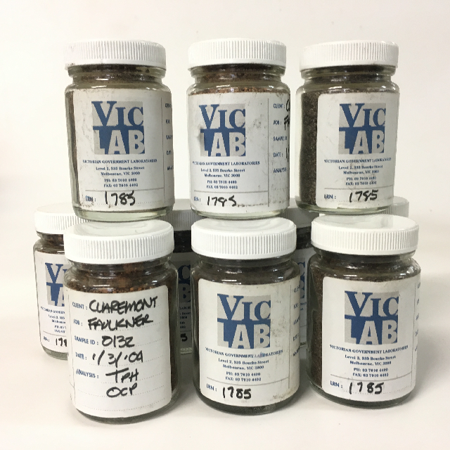 JAR, Specimen - Clear Glass w VIC LAB Label (Soil Samples)